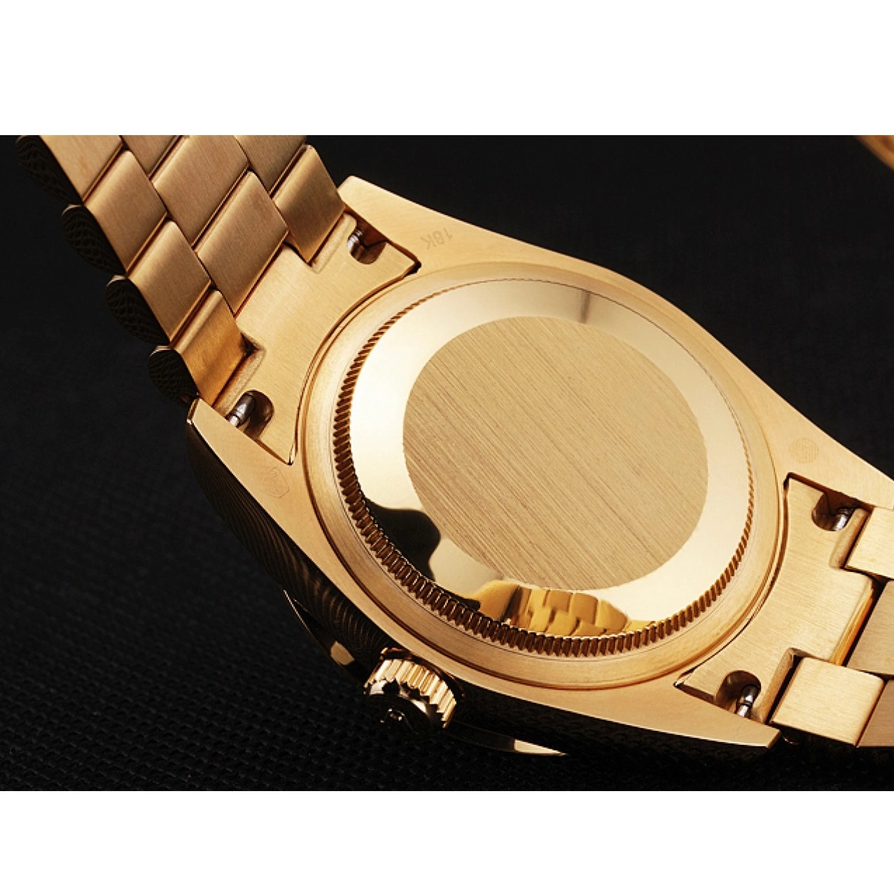 Aaa replica watch Swiss Yellow Gold Rolex Diamond Date Day Pave 0619